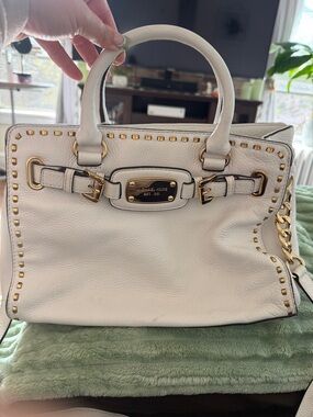 Michael Kors white leather with Gold Hardware bag